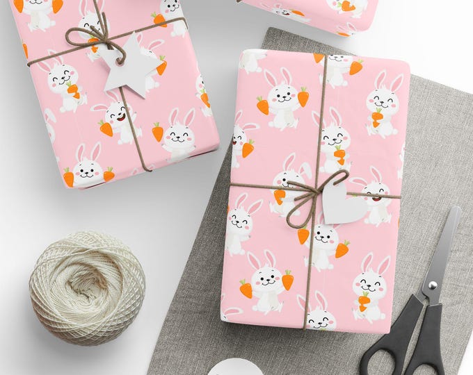Easter Gift Wrap, Easter Wrapping Paper, Easter Bunny Gift Wrap, Happy Easter Gift Wrap, Cute Easter Gift Wrap