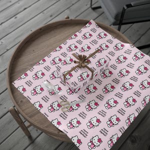 Personalized Hello Kitty Birthday Gift Wrapping Paper image 3