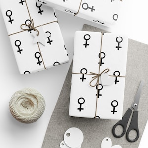 Feminist Gift Wrap, Feminine Symbol, Women&#39;s Empowerment, Feminist Wrapping Paper, Female Empowerment Gift Wrap, Birthday Gift Wrap