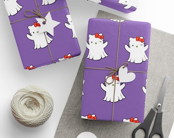 Halloween Hello Kitty Ghost Purple Gift Wrap