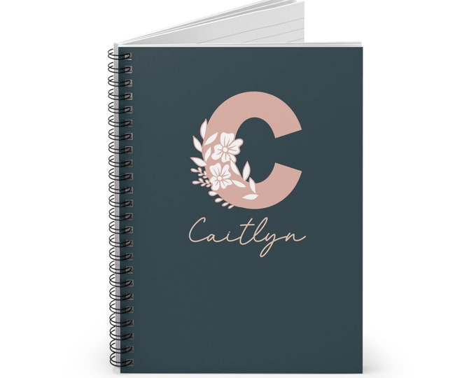 Personalized Spiral Notebook, Ruled Line, Spiral Journal, Custom Name Notebook, Custom Monogram Notebook Personalized Gift, Stationery Gifts