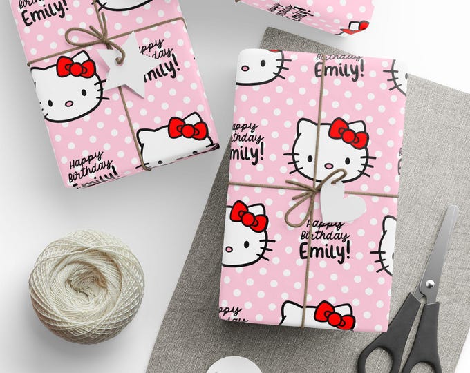 Personalized Hello Kitty Birthday Wrapping Paper - Gift Wrap