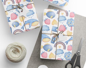 Baby Shower Gift Wrap, Newborn Baby Gift Wrap, Baby Gift Wrap, Baby Boy Gift Wrap, Baby Girl Gift Wrap, Baby Shower Wrapping Paper