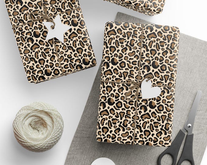 Cheetah Print Gift Wrap, Animal Print Gift Wrap, Animal Lovers Gift Wrap, Wild Cat Gift Wrap, Novelty Gift Wrap, Trendy Gift Wrap