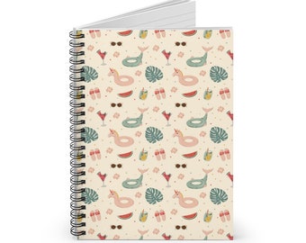 Tropical Summer Spiral Notebook: Beach Vacation Journal