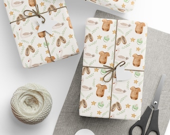 Baby Shower Gift Wrap, Newborn Baby Gift Wrap, Baby Gift Wrap, Baby Boy, Baby Girl Gift Wrap, Wrapping Paper Roll
