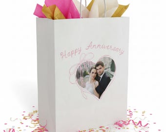 Personalized Anniversary Gift Bag | Custom Photo Party Favor Bag