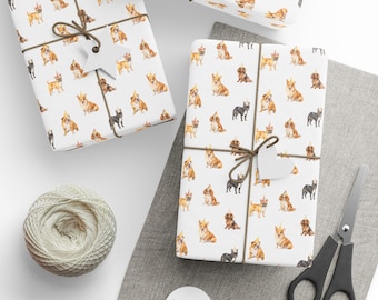 Wrapping Paper, Dog Breeds Birthday Gift Wrap, Dog Lovers Wrapping Paper, Birthday Gift Wrap for Dog Owners, Gift Wrap for Dog Lovers