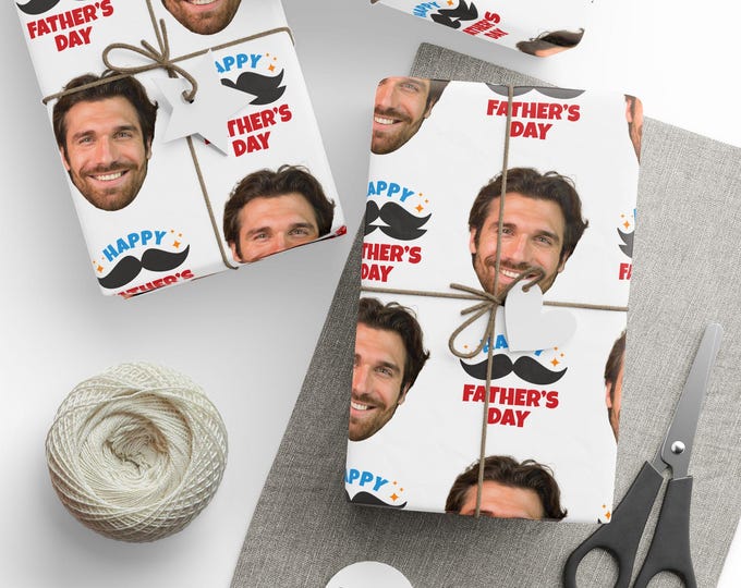 Custom Dad Photo Wrapping Paper, Dad Gift Wrap, Fathers Day Wrapping Paper, Custom Photo Gift Wrap, Wrapping Paper Roll