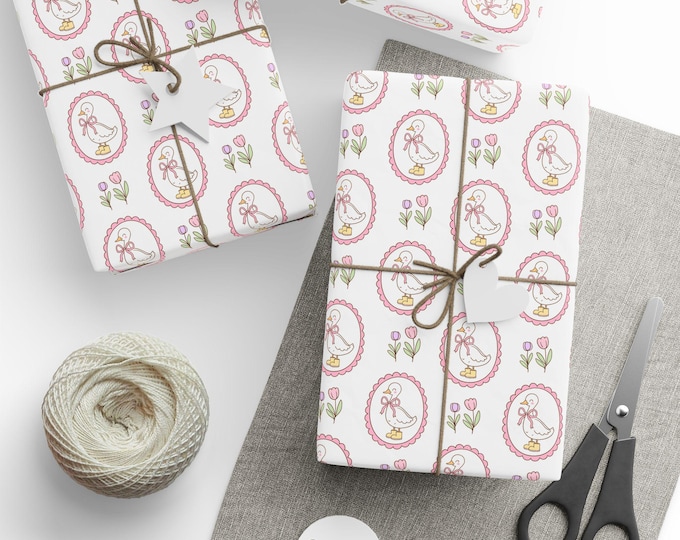 Silly Goose Wrapping Paper for Gifts, Pretty Pink Gift Wrap, Birthday Present Wrap, Silly Goose Party Gift Wrap, Cute Wrapping Paper