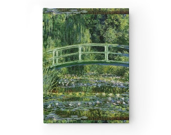 Claude Monet Hardcover Journal, 128 Blank pages, Full wraparound print, Art Sketch book, Doodle Journal