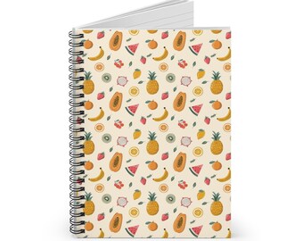 Tropical Fruits Spiral Notebook: Ruled Line Journal
