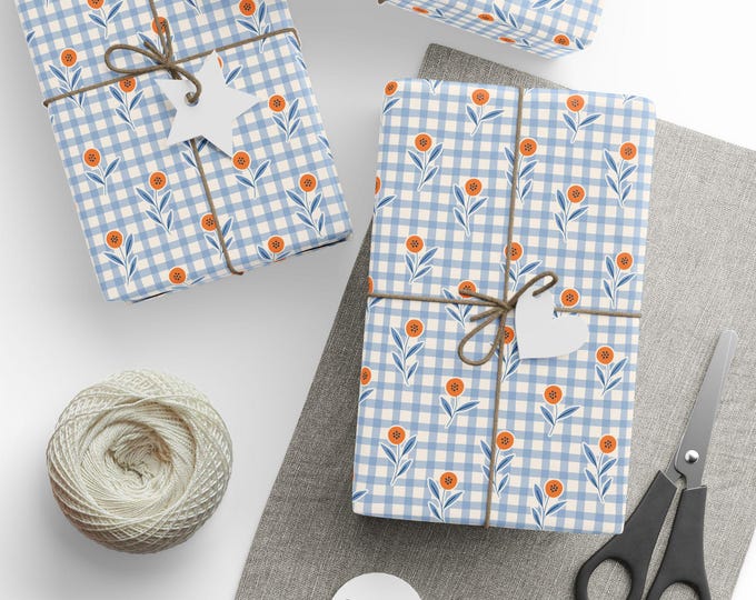 Charming Floral Wrapping Paper, Gift Wrap for Special Occasions, Eco-Friendly, Party Supplies, Birthday, Holiday, Wedding Decor