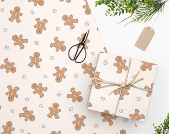 Christmas Gingerbread Wrapping Paper Roll, Christmas Gift Wrap, Christmas Wrapping Paper, Cute Christmas Wrap, Gingerbread Man Gift Wrap
