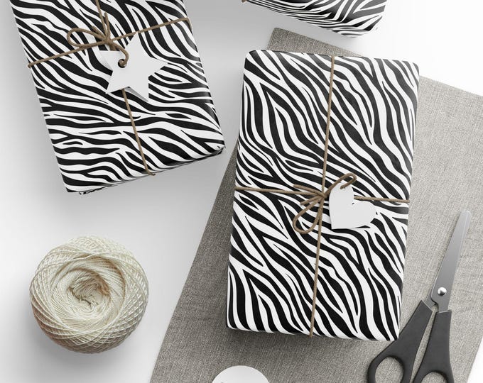 Zebra Print Gift Wrap, Animal Print Gift Wrap, Animal Lovers Gift Wrap, African Safari Gift Wrap, Novelty Gift Wrap, Trendy Gift Wrap