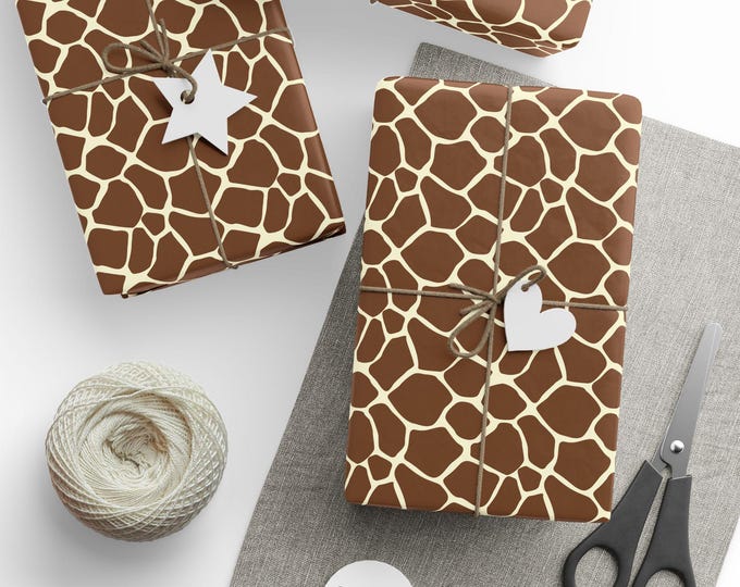 Animal Print Wrapping Paper, Giraffe Print Gift Wrap, Animal Lovers Gift Wrap, African Safari Gift Wrap, Novelty Gift Wrap, Trendy Gift Wrap