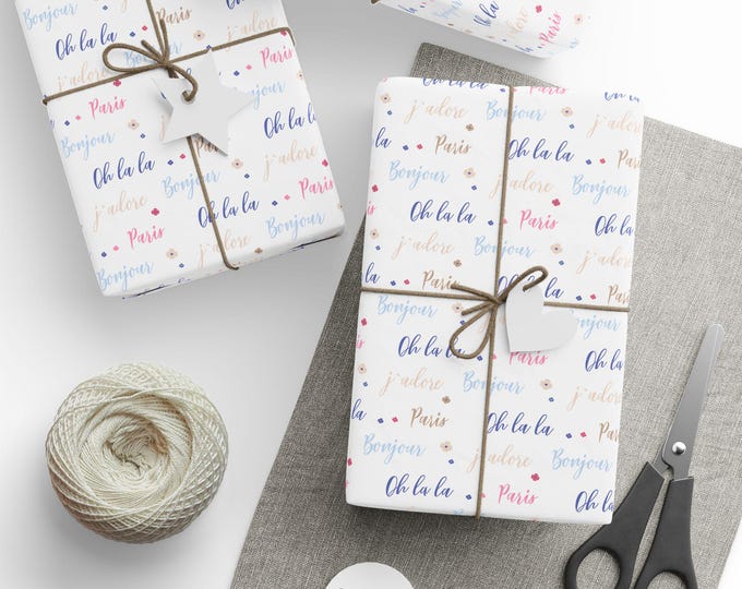Parisian Lifestyle Gift Wrap, Paris Lovers Gift Wrap, Paris Oh La La Wrapping Paper, Bonjour Paris Gift Wrap, Paris Wrapping Paper Roll