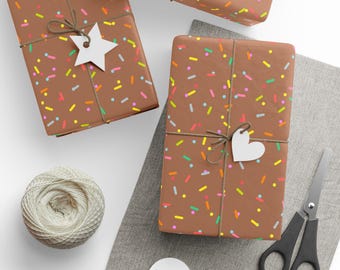 Chocolate Sprinkles Gift Wrap, Birthday Celebration Wrapping Paper