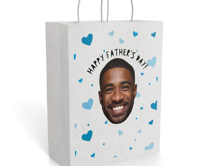 Custom Photo Father's Day Gift Bag | Personalized Face Paper Bag