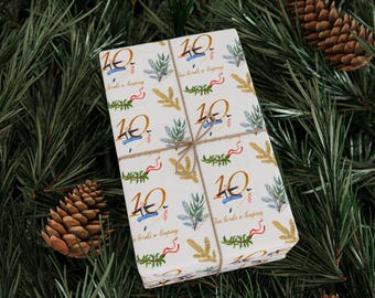 Twelve Days of Christmas Gift Wrap, Whimsical Holiday Wrapping Paper