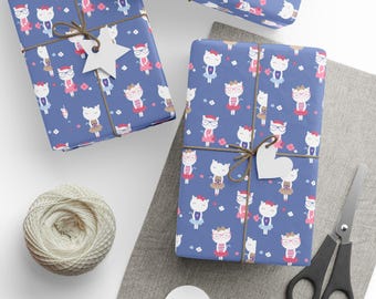Parisian Cat Gift Wrap, Paris Lovers Gift Wrap, French Cat Wrapping Paper, Paris Lovers, Cat Lovers, Paris Wrapping Paper Roll