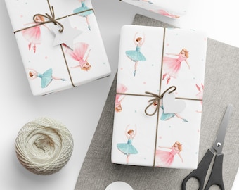 Pink Ballerina Gift Wrap: Ballet Dancer Wrapping Paper Roll