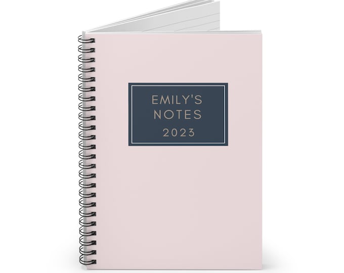 Personalized Spiral Notebook, Ruled Line, Spiral Journal, Custom Name Notebook, Personalized Gift, Stationery Gifts