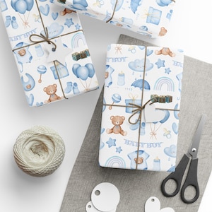 Carta da regalo per neonato, Carta da regalo per baby shower, Carta da regalo celeste, Rotolo di carta da regalo, Carta da regalo per neonato, Carta da regalo per neonato