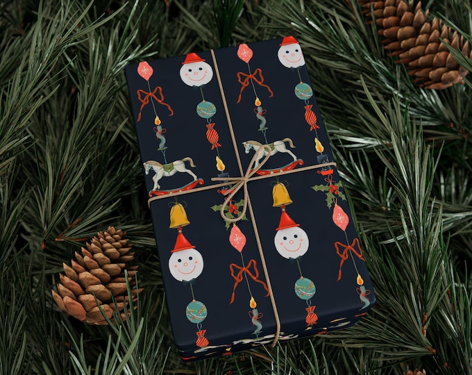 Wrapping Paper Roll, Christmas Gift Wrap, Christmas Wrapping Paper, Cute Christmas Wrap, Winter Holiday Gift Wrap