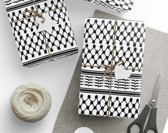 Gift Wrap, Palestinian Keffiyeh Wrapping Paper, Palestine Gift Wrap, Wrapping Paper Roll, Gift Wrap Sheets, Gift Wrapping Supplies