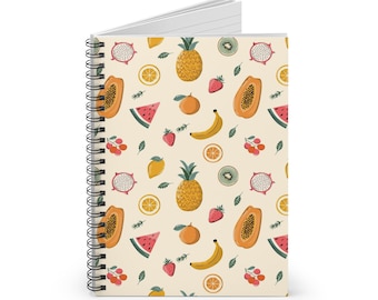 Tropical Floral Spiral Notebook, Ruled Line | Summer Beach Journal
