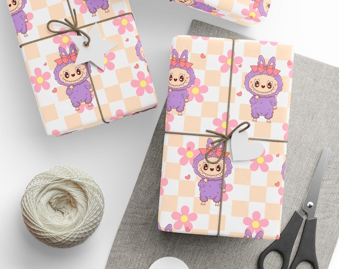 Cute Labubu Gift Wrap, Cute Wrapping Papers, Labubu Gift Wrap, Birthday Celebration, Party Supplies