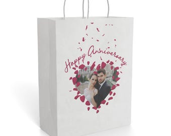 Personalized Anniversary Paper Gift Bag | Custom Photo Anniversary Gift Bag