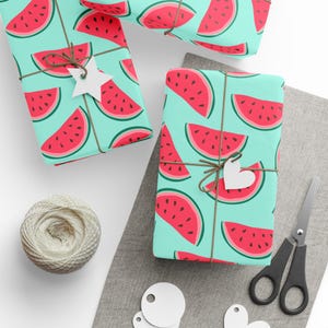 Geschenkpapier - Wassermelonenmuster Geschenkpapierrolle, Sommerfrüchte-Geschenkverpackung, Sommergeschenkpapierrolle, trendiges Geschenk