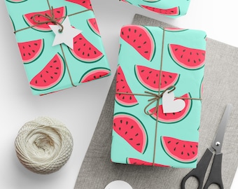 Summer Fruits Gift Wrap, Watermelon Pattern Gift Wrap, Summertime Gift Wrap, Watermelon Wrapping Paper Roll, Trendy Gift Wrap