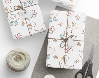 Silly Goose Gift Wrap: Whimsical Coquette Wrapping Paper