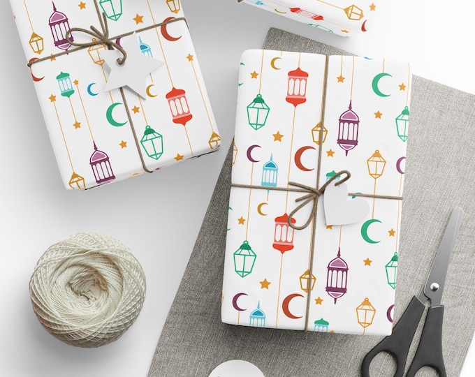 Eid Mubarak Wrapping Paper | Moon & Lantern Islamic Gift Wrap