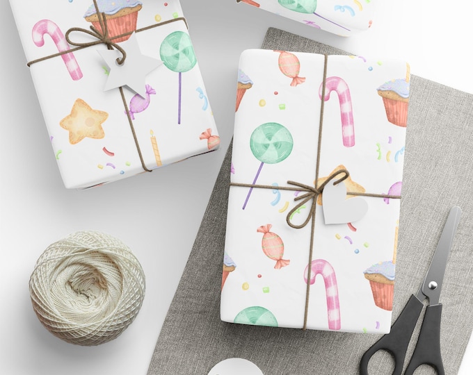 Watercolour Birthday Gift Wrap, Birthday Boy Gift Wrap, Happy 1st Birthday Gift Wrap, Birthday Girl Gift Wrap, Birthday Gift Wrap for Baby