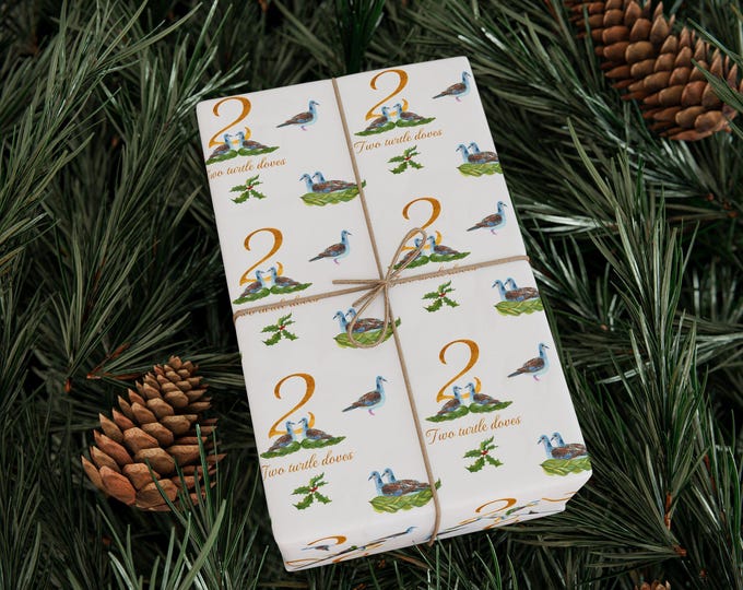 Twelve Days of Christmas Gift Wrap: Whimsical Holiday Wrapping Paper