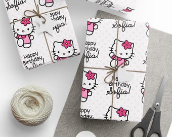 Hello Kitty Pattern wrapping paper | Birthday, Pink Character Print