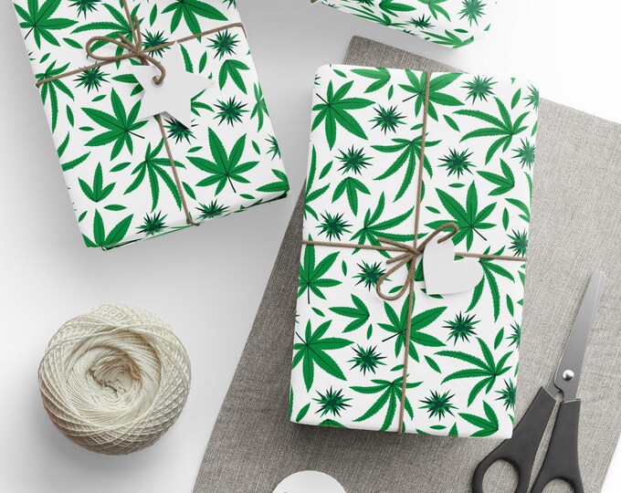 Cannabis Wrapping Paper, Weed Gift Wrap, Marijuana Gift Wrap, Cannabis Wrapping Paper Roll