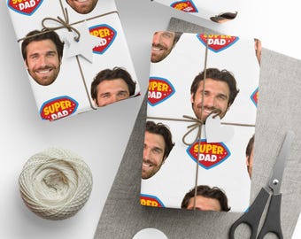 Custom Photo Father's Day Wrapping Paper: Super Dad Gift Wrap