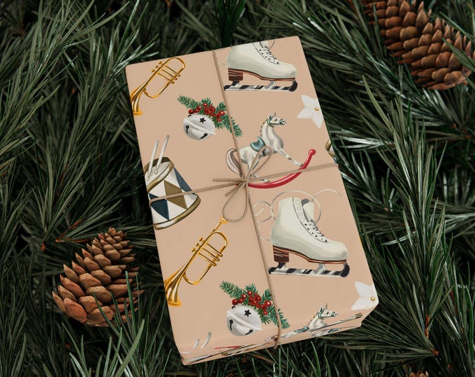 Victorian Christmas Wrapping Paper Roll, Victorian Christmas Gift Wrap, Christmas Gift Wrap, Winter Holiday Gift Wrap, Festive Gift Wrap