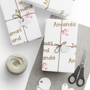 Custom Wedding Gift Wrap, Wedding Wrapping Paper, Bride and Groom, Cute Custom Gift Wrap, Wrapping Paper Roll, Customizable Gift Pap