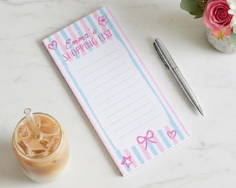 Personalized Magnetic Notepad, Custom Name Grocery List Pad, Fridge Shopping List