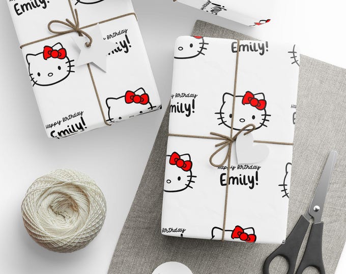 Personalized Hello Kitty Birthday Wrapping Paper