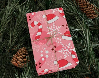 Pink Retro Christmas Wrapping Paper