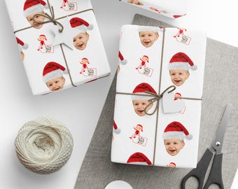Custom Photo Christmas Wrapping Paper: Santa's Nice List Gift Wrap