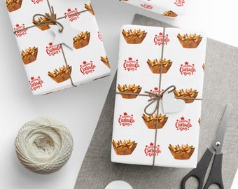 Canada Day Poutine Gift Wrap: French Fries, Curds & Gravy