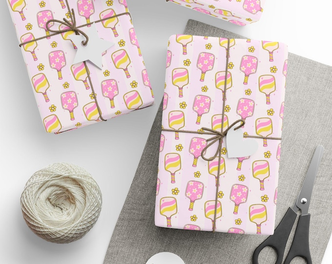 Pickle Ball Gift Wrap, Pickleball Lovers Gift Wrap, Pink Party Gift Wrap, Celebration Wrap, Unique Design, Special Occasion, Present Wrap
